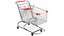 3D Detailed Red Metal Shopping Cart