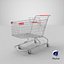3D Detailed Red Metal Shopping Cart