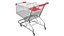 3D Detailed Red Metal Shopping Cart