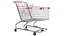 3D Detailed Red Metal Shopping Cart