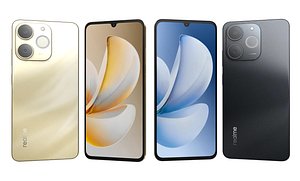 3D Realme Narzo 80 Lite Black And Gold model