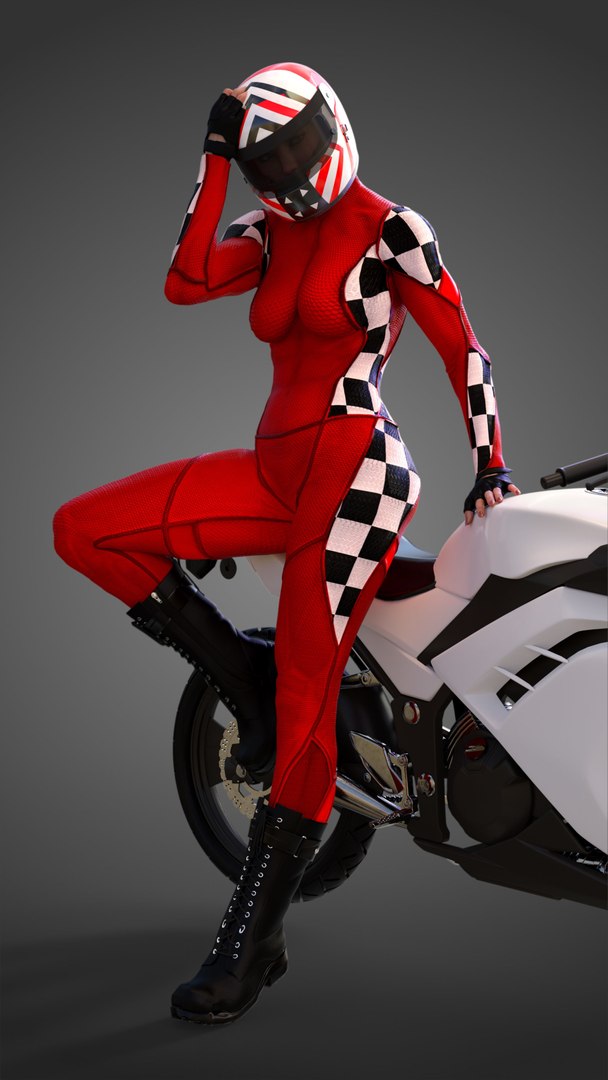 3D Female Racing Pilot Girl - TurboSquid 2079112