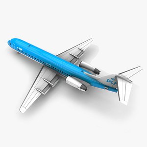 3d fokker 100 aircraft