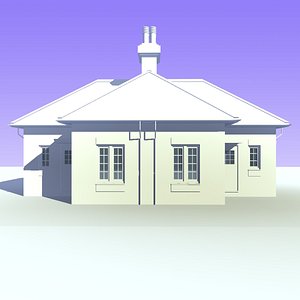 semi detached bungalow houses 3d model