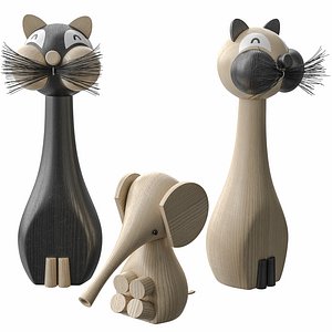 Lucie Kaas Baby Elephant and Siamese Cat