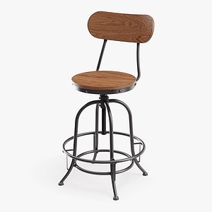 Adjustable Height Industrial Stool 06