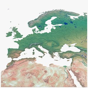 3D Europe Topographic Map