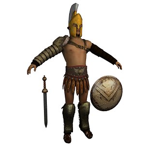 Low poly Light Gladiator - Greek Armor