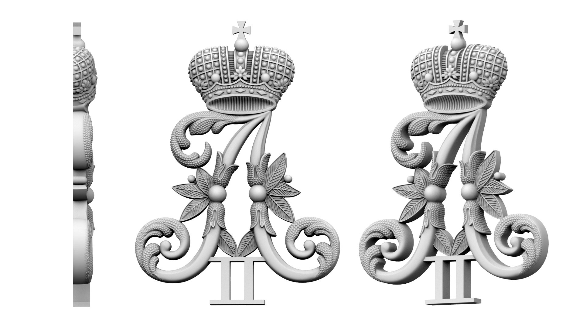 3D Monogram of Emperor Alexander II model https://p.turbosquid.com/ts-thumb/5P/9gwxCm/k3/monograma2_004/jpg/1733138946/1920x1080/fit_q87/dd0be79c5aeae9927a1f7bae2efbaab08ccbfa5b/monograma2_004.jpg