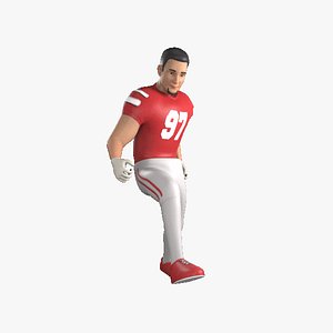 American Football Player LA Rams Rigged 3D Model