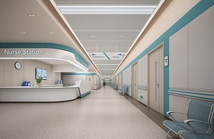 3D Hospital Hallway 01