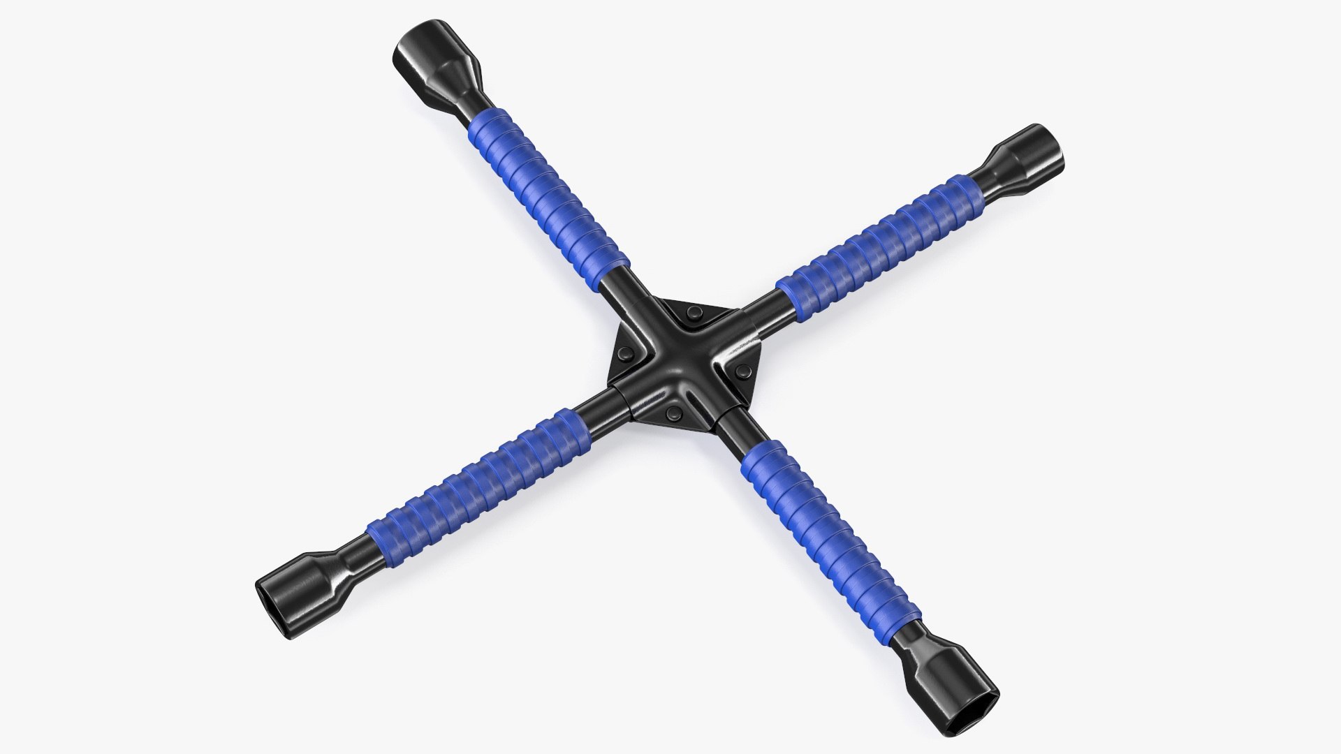 Anti Slip Four Way Lug Nut Wrench Black 3D model preview