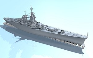french battleship richelieu 3d model