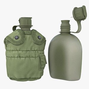 3d model military canteen 7 containing