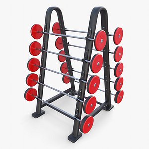 Barbell rack double 3D