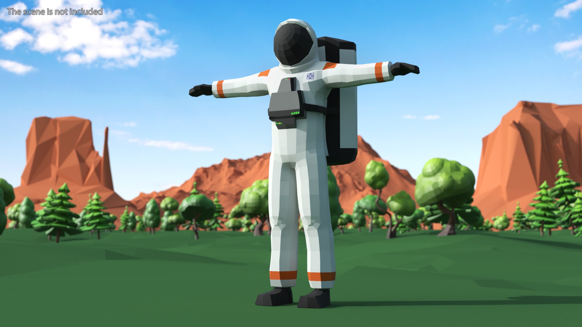 Astronaut Low Poly Rigged for Maya 3D model preview