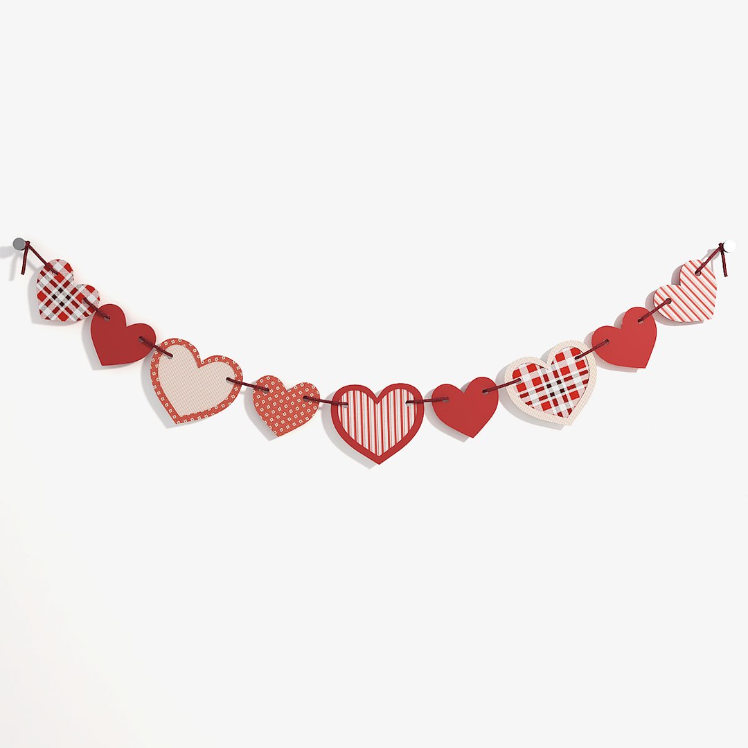 Garland heart shape model - TurboSquid 1371234