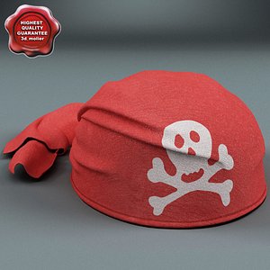 3ds max pirate scarf hat red