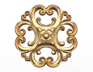 Rosette Carved Decoration CNC 024 model