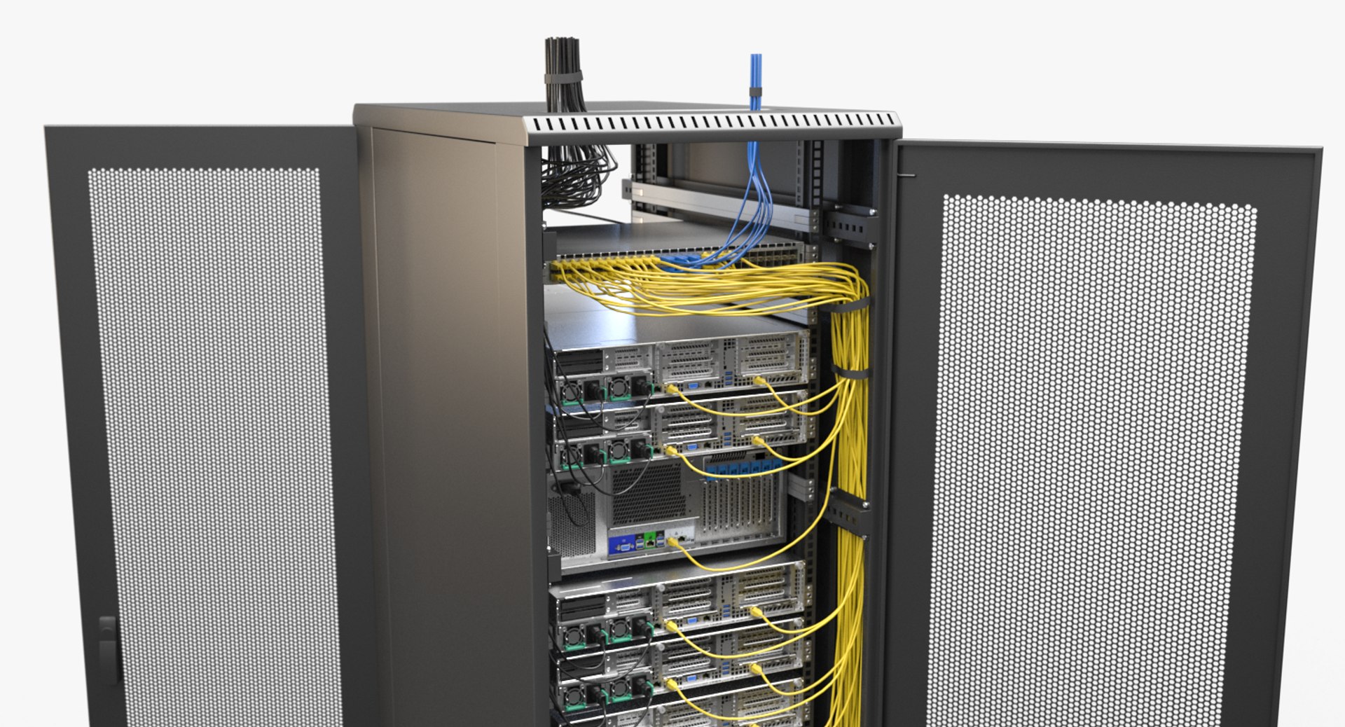 Populated Server Rack 3D Model - TurboSquid 1372596