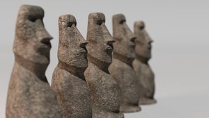 3D moai statues