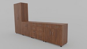 Cabinets collection - office or bedroom 3D