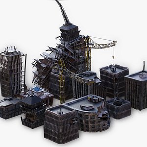 3D model Apocalyptic Building Pack