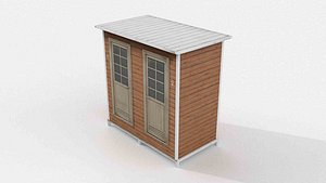 3D Rustic Wooden Outhouse