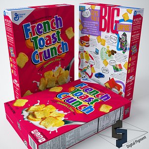 3d model french toast crunch cereal box