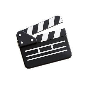 Movie clapper 3D Illustration