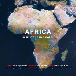 Africa Map - 40K Realistic Satellite Terrain - Elevation