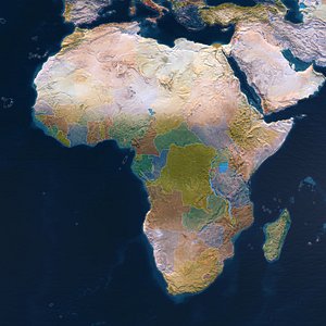 Africa Map - 40K Realistic Satellite Terrain - Elevation 3D model