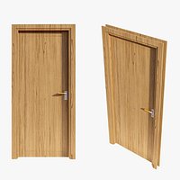 Contemporary Timber Entry Door 3D Model