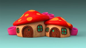 3D model low-poly building