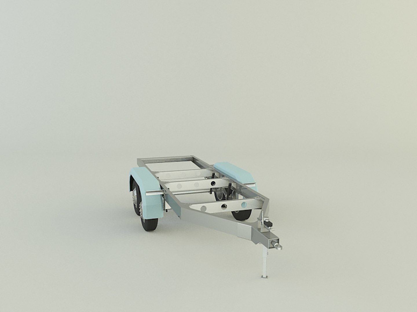 Two Axle Empty Trailer 3D Model 3D - TurboSquid 2038479