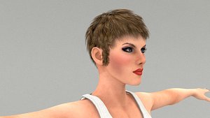 3D model laos Game White Female