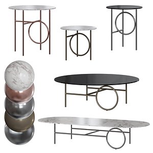minotti ring coffee tables 3D model