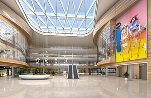3D Public Hall Interior 01 model