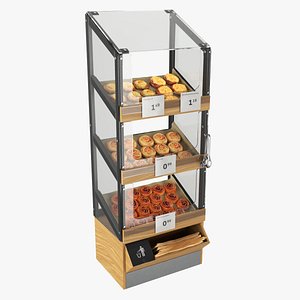 Bakery stand with sweet buns 01