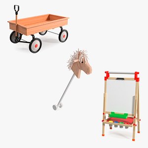 3D Children Wooden Toys Collection model