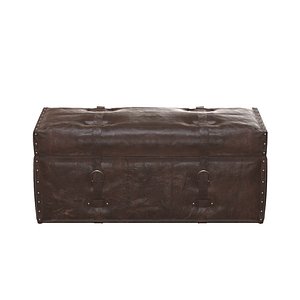 Laramie Trunk Leather Storage Bench