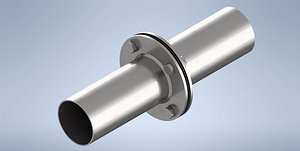 Flange with gasket and pipe - DN 100