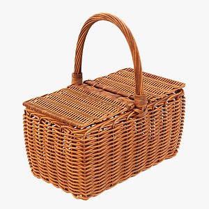 3D wicker basket picnic