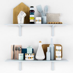 scandinavian kitchen set 3d model