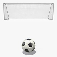 Animated Soccer Ball Flies into Corner of the Goal Slowmotion