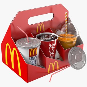 3D Full McDonalds Cups Tray model