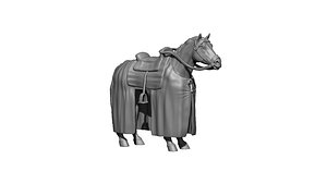 3D Crusader horse 2 model