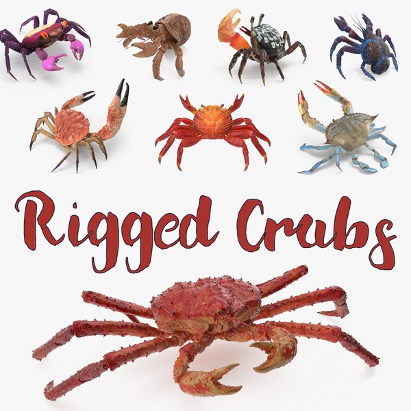 3D model rigged crabs 3