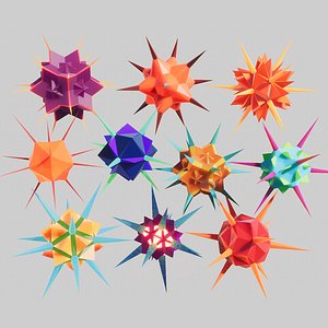 stylized virus 3D model