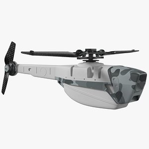 Nano Helicopter UAV Rigged 3D model